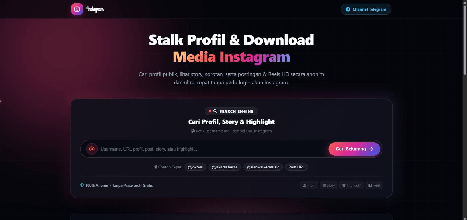 Instagram Profile Stalker & Downloader Project Screenshot